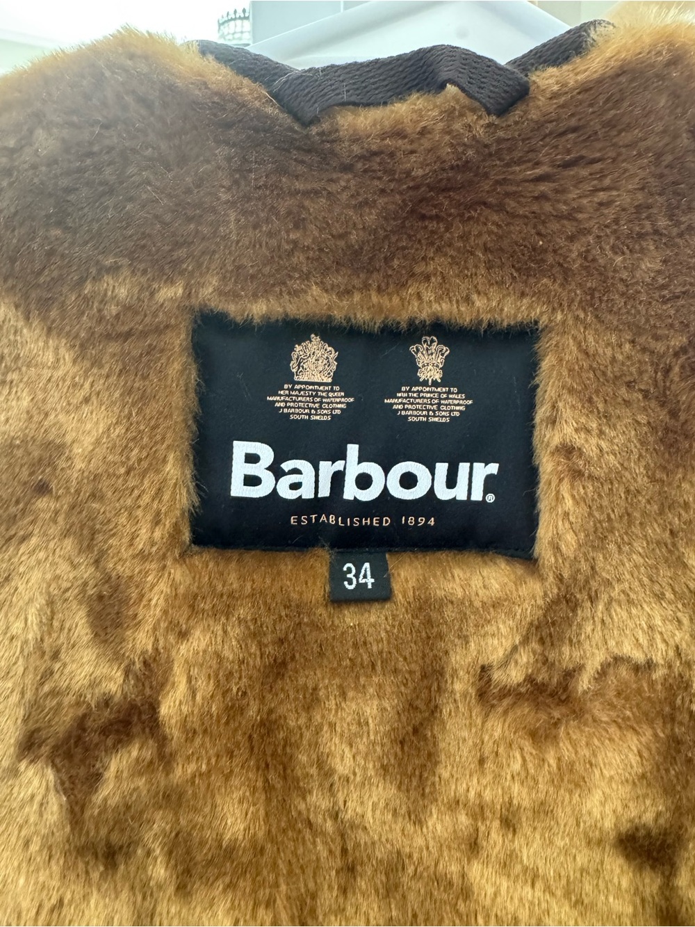 Barbour Faux Fur Zip-In Liner Vest Brown Size 34 - Picture 4 of 4